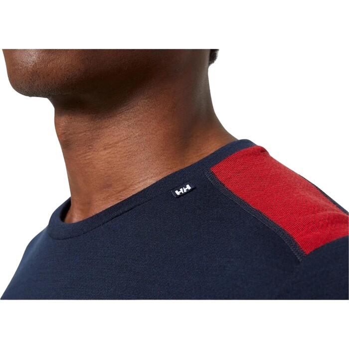 2024 Helly Hansen Mens Lifa Merino Midweight Crew Base Layer 49364 - Navy